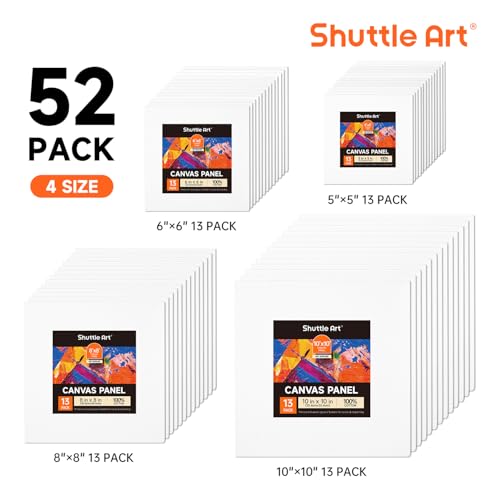 Shuttle Art Acrylic Painting Bundle, Set for 18 Colors Acrylic Paint Pouch (120ml/4oz) + 52 Multi Pack Painting Canvas Panels - Image 4