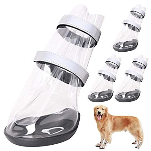 Sapatos impermeáveis para cães,Chuva Transparentes Antiderrapantes para Cachorros - Sapatos para ani