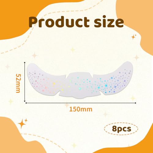 Auiremrti 8 Stück Holografische Mehrfarbige Make-up-Patches für das Gesicht,Glitzernde Sommersprossen-Gesichtstattoos,Wasserfeste Festival Freckles,Make-up-Patches für Weihnachten