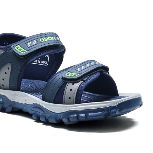 Image of ASIAN Mens Virat-04 Flat Casual Sandals With Adjustable Velcro Closure For Easy Wear With Flexible Fitting And Trendy And Stylish Looks With Unique Sole Design | Ideal For Everyday Use For Boys