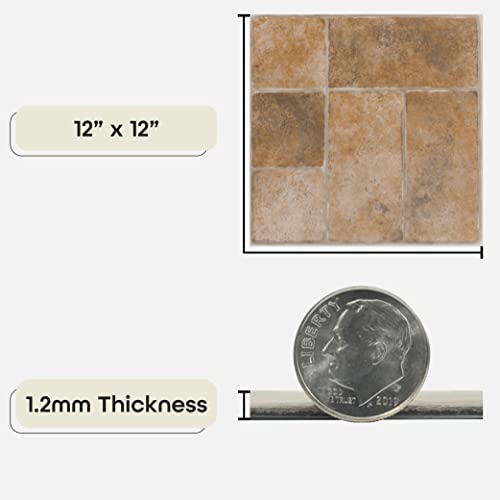 image for Nexus Self Adhesive 12-Inch Vinyl Floor Tiles, 20 Tiles - 12