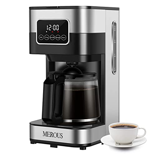 MEROUS Filterkaffeemaschine, programmierbare Kaffeemaschine mit Karaffe, LED-Touchscreen, 1,25 L, bis zu 12 Tassen…