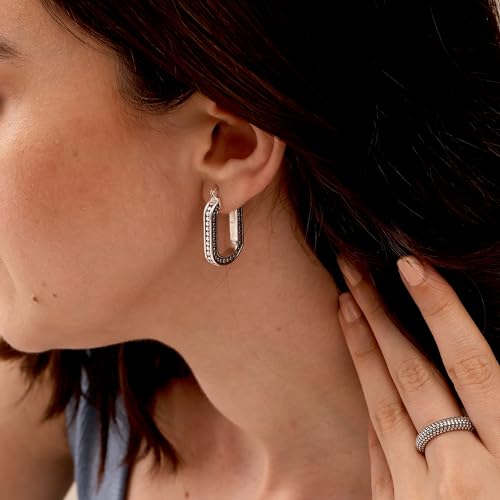 Amazon Brand - Nora Nico 925 Sterling Silver BIS Hallmarked Lightweight Antique Bali Hoop Earrings for Women and Girls - Image 2