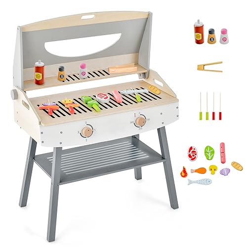 DREAMADE Kinder Grill Spielzeugset mit 17 TLG. Spielzubehör, BBQ Grill...