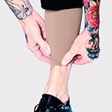 Tat2X Ink Armor Premium Calf Tattoo Cover Up Sleeve - No Slip Gripper - U.S. Made - Suntan - XL2X...