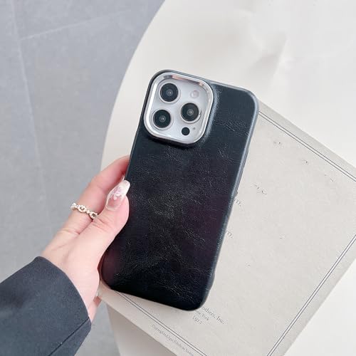 Coque iPhone 16 cuir texturé noir pour un style urbain chic