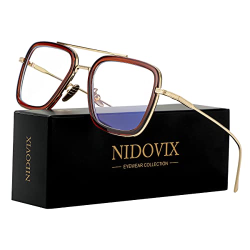 Image of Tony Stark Style Blue Light Blocking Glasses for Men Women, Iron Man and Spider-Man Computer Gaming Glasses