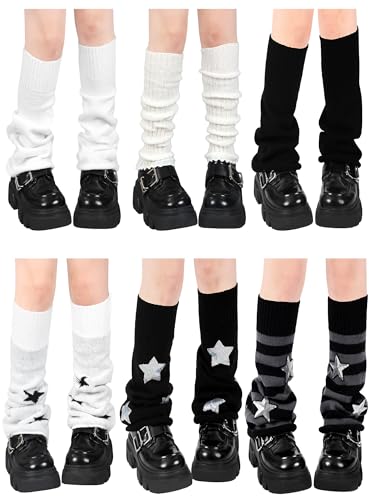 Image of Geyoga Y2k Accessories Harajuku Leg Warmers Gyaru Clothes Japanese Kawaii Girls Leg Warmers Goth Cute Lolita Knit Boot Socks