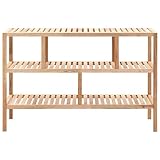 Fengshui Scaffale in legno massello di noce, 3 ripiani, 100 x 40 x 65 cm