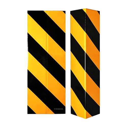 Garage Smith GWP05 Garage Wall Protector Foam Wall Corner Guard for Parking Garages - Reflective Wall Edge Protector - Wall Corner Edge and Bumpers Guards (2-Pack(Black Yellow))