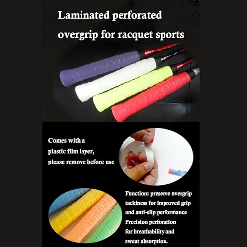SPPHONEIX Pacote com 6 fitas adesivas para raquete de tênis (6 aderências) com alça que absorve o su