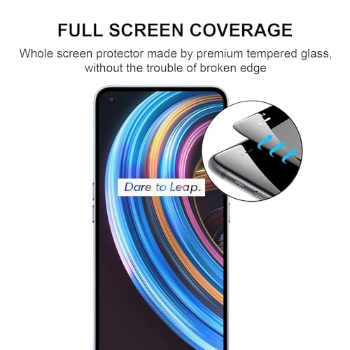Image of HD Tempered Glass Screen Protector Compatible For Realme X7 max With Edge To Edge Coverage And Easy Installation Kit