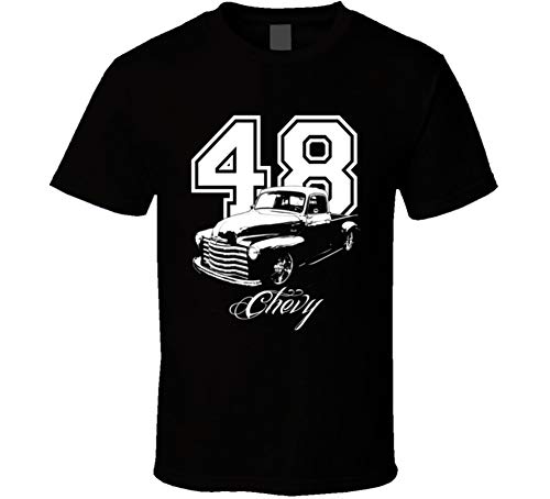 CarGeekTees 1948 Pickup Side View Year Model Name Dark Color Shirt 3XL Black