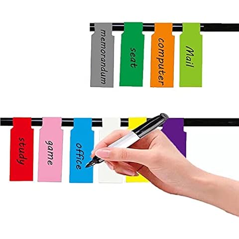 300pcs Cable Labels, 10 Colors Colorful Cord Labels Self Adhesive Waterproof Stickers for Cables Laser Printer Labeling Various Charger Cords,Cables Handwriting for Computer Wire Cable Management… Cover