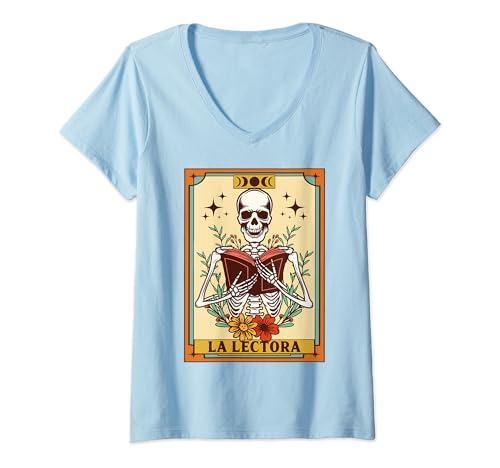 The Reader Tarot Card Smut Amante de los libros Bookworm La Lectora Camiseta Cuello V