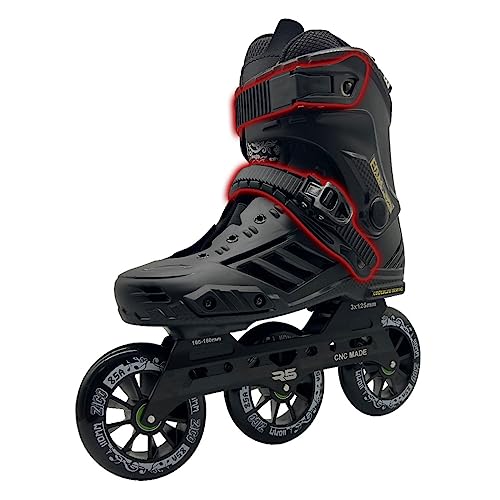 Miniatura 8 de Mhxzkhl Patines En Línea Para Adultos, 3 X 110mm Rueda Patinaje Para Mujeres Y Hombres, Profesionales De Patinaje De Velocidad En Línea Para Principiantes Size:38,Color:Black