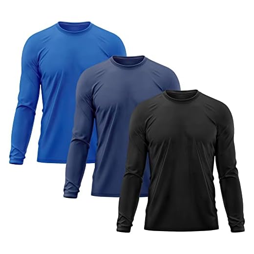 Kit 3 Camisetas Masculina Térmica Proteção Solar UV 50+ Praia Treino Academia Tshirt Praia Esporte Dry Fit Manga Longa, Tamanho G