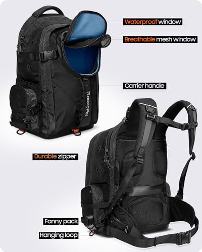 Dog-Carrier-BackpackPet-and-Laptop-All-in-One-Bag-Breathable-and-Waterproof-Backpack-for-Hiking-Camping-and-Travel-Suitable-for-Small-Pets-Under-20-Pounds-Black