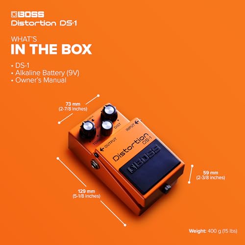 Image of BOSS DS-1 Distortion | Compact Distortion Pedal | The Benchmark in Guitar Distortion | Hard-edged Attack & Smooth Sustain | Wide Tone Range