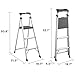 Cosco 3-Step Lightweight Aluminum Folding Step Ladder with Non-Marring Leg Tips, Slip-Resistant Platform, ANSI Rated 225 lbs, Home Furniture and Furnishings