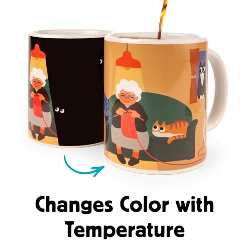 Taza Cambia Color Kikkerland Cat Lady 11 oz miniatura 4