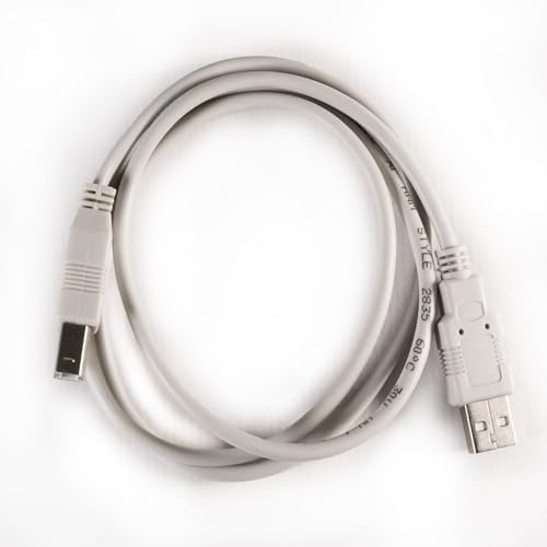 PRENDELUZ USB 2.0 Druckerkabel Typ A Stecker auf B Stecker, 1 m, Beige, kompatibel mit Scannern, Druckern