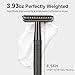 Double Edge Safety Razor with 10 Blades and Stand, Single Blade Razors for Men and Women, Long and Heavy Duty Stainless Steel Handle, Smooth Close Gentle Shave, Black