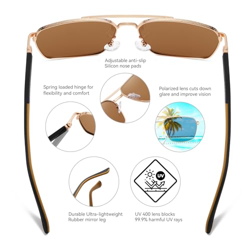 Image of Sunglasses for Men Women Trendy Polarized Sunglasses UV400 Fashion SunGlasses Aviator Sunglasses for Driving Fishing