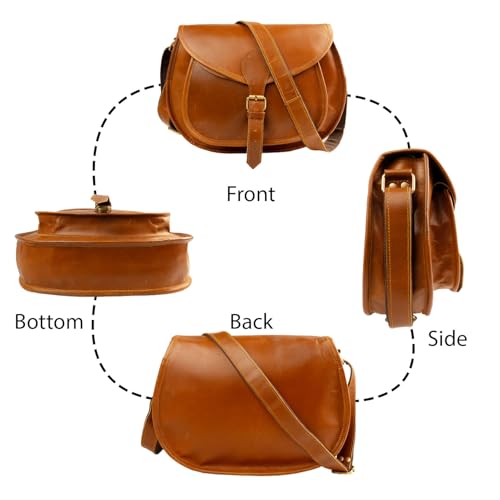 Image of Satchel And Fable Handmade Vintage Crossbody Leather Bags for Women Shoulder Handbag