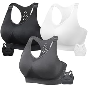 FITTIN Adjustable Sports Bras for Women: Padded Racerback Seamless Workout Yoga Bras