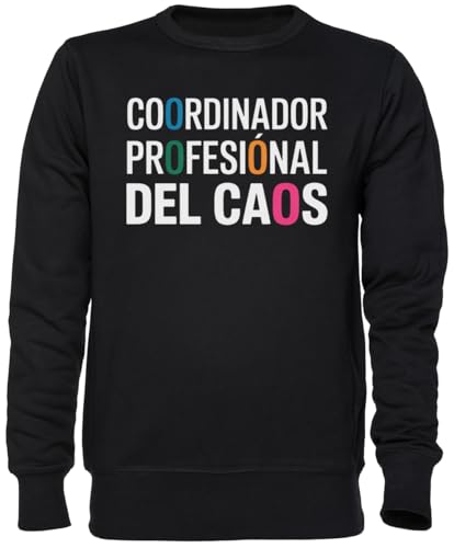Sweat-shirt Coordinador Del Caos noir jersey unisexe aux finitions soignées