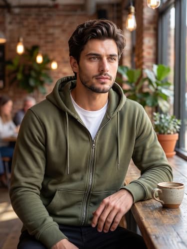 Image of XENOVAURBAN Zipper Hoodie for Men /Women | Unisex fit Cotton Fleece Hooded Sweatshirt - Zipper