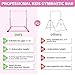 DINOFITNESS Gymnastics Bar for Kids,11 Levels Adjustable Height Gymnastics Equipment for Home,Thickened Upright Tube Gymnastic Horizontal Bars,No Wobble Gymnastics bar for Kids Ages 3-16 (Pink)