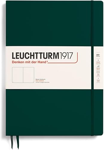 Miniatura 42 de LEUCHTTURM1917 - Cuaderno de tapa dura Master Slim A4+ - 123 páginas numeradas para escritura y diario (negro, a rayas)