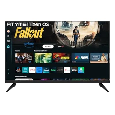 ATYME 32-inch 720p HD LED Smart TV Powered by Samsung Tizen Os,Samsung App Store Inside, Netflix,Disney+, Flat Screen 1*USB 3* HDMI 1*VGA ARC Dual Channel 8W (2024 Model)