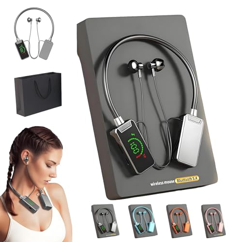 Foihletpath Sports Karaoke Bluetooth Earphones, Wireless Sound Card Earphones with Microphone, Neck-Hanging Earbud Headset, Suitable for Live Streaming, Sports, Gym use, and Everyday use (Black)