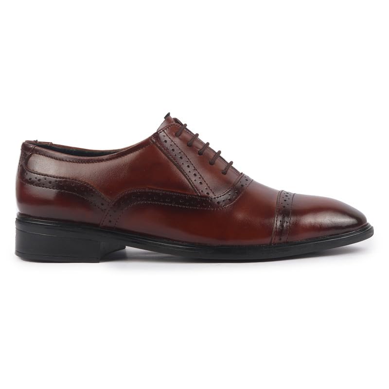 Image of FAUSTO Men Genuine Leather Formal Lace Up Brogue Shoes for Office | Meeting Event Shoes with Comfort