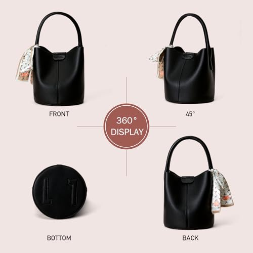 Bucket Bags for Women, Vegan Leather SMALL Crossbody Bags, Trendy Top-handle purses with 2 Removable Shoulder Straps 6