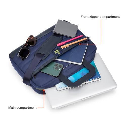 Image of Nasher Miles Briefcase & Messenger Bag | Lightweight PU & Polyester with Adjustable Strap, Fits Laptop | Ideal for Office & Travel | for Men & Women
