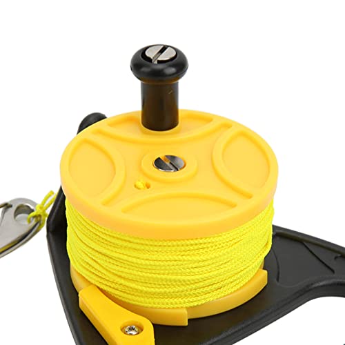 Carrete de buceo alambre amarillo de nailon con gancho inoxidable 5