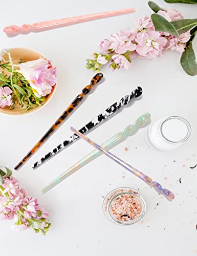 12 Pieces Acetate Hair Sticks Tortoise Shell Hairpin Leopard Shell Print Hair Sticks For Long Hair Chinese Hair Sticks Hair Styling Accessories Hair Chopsticks For Women Girls #TOP4