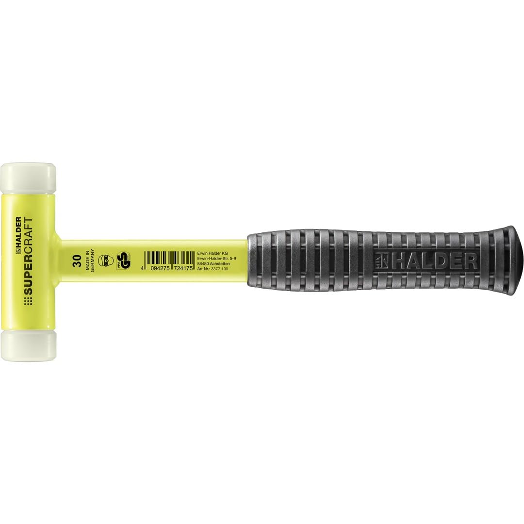Maillet SUPERCRAFT incassable anti-rebond jaune fluo Halder