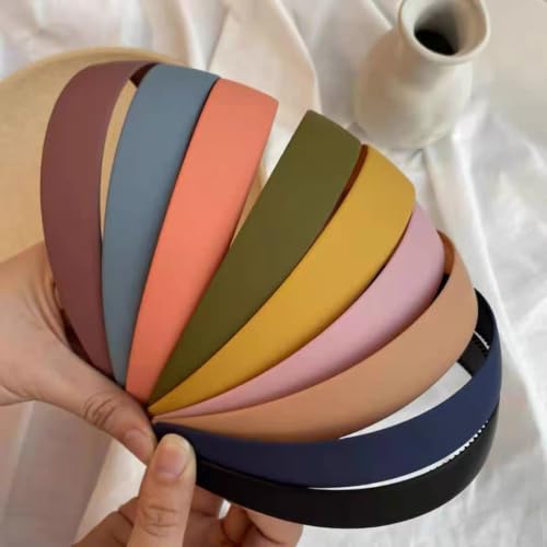 Image of Diversa Solid Plastic Headbands for Girls & Women, Hairband for School, Everyday Use Plain Broad Headband, 1 Inch Headband with Teeth, Pack of 6 (MULTICOLOUR MATTE)