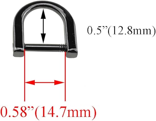 Miniatura 10 de HAHIYO Anillos en D con grillete de tornillo, herradura en forma de U, llavero con tornillo en ambos lados, alineado para bolsa de correa