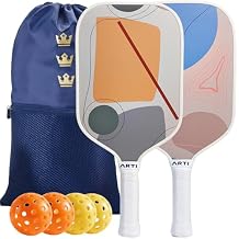 ARTI Pickleball Paddles Set of 2-USAPA Approved Fiberglass Surface Pickleball Set,2 Pickleball Rackets, 4 Balls and 1 Portable Carry Bag