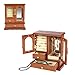 XYLUCKY Armoire À Bijoux en Bois Massif, Grand Organisateur De Bijoux De Maquillage pour Femmes avec 3 Tiroirs Et Crochets De Collier Rotatifs, Rangement pour Boucles d'oreilles,Light