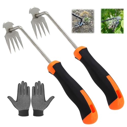 2 Piezas Extractor de malas hierbas manual,Desmalezar para Patio y Jardín,Multifunctional Weeder Tools,Weeder Puller Stand Up,Weed Removal Tool Long Handle,Herramienta para Eliminar Malas Hierbas (A)