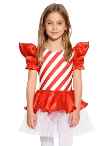 Robe bonbon de Noël fille 15-16 ans en tulle rouge et blanc Jugaoge