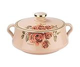 Floral Casserole - (2000ml) casserole cookware set with lid roti dabba Vos Insulated Steel Chapati...