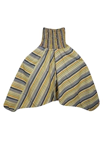 Boho Hippie Harem Pants Smock Waist Cuffed Yoga Pants with Drop Crotch Stonewashed Cotton Movement Pant S/M/L2